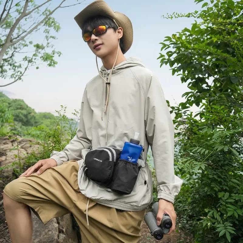 Outdoor Hiking Waist Pack With Water Bottle Pocket Adjustable Strap Breathable Belt Bag For Men Women Travel Running
