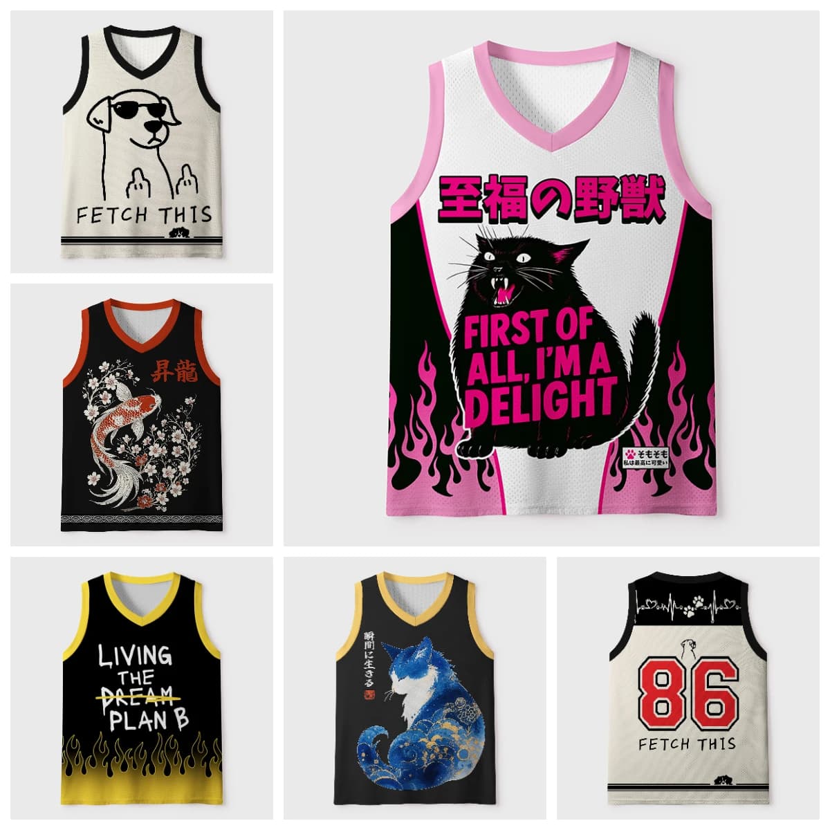 Family photo series adult and children's jerseys with contrasting color splicing, trendy loose and breathable 3D sports vest
