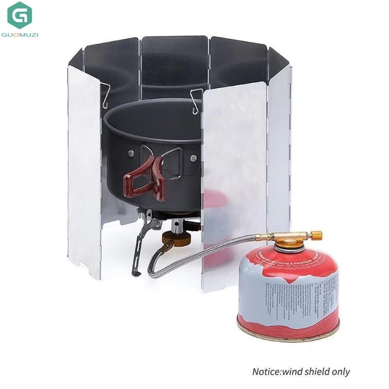 Outdoor Camping Cooking Accessories Foldable Aluminum Alloy Camping Stove Wind Screen Durable Ideal For Outdoor Hiking Picnic