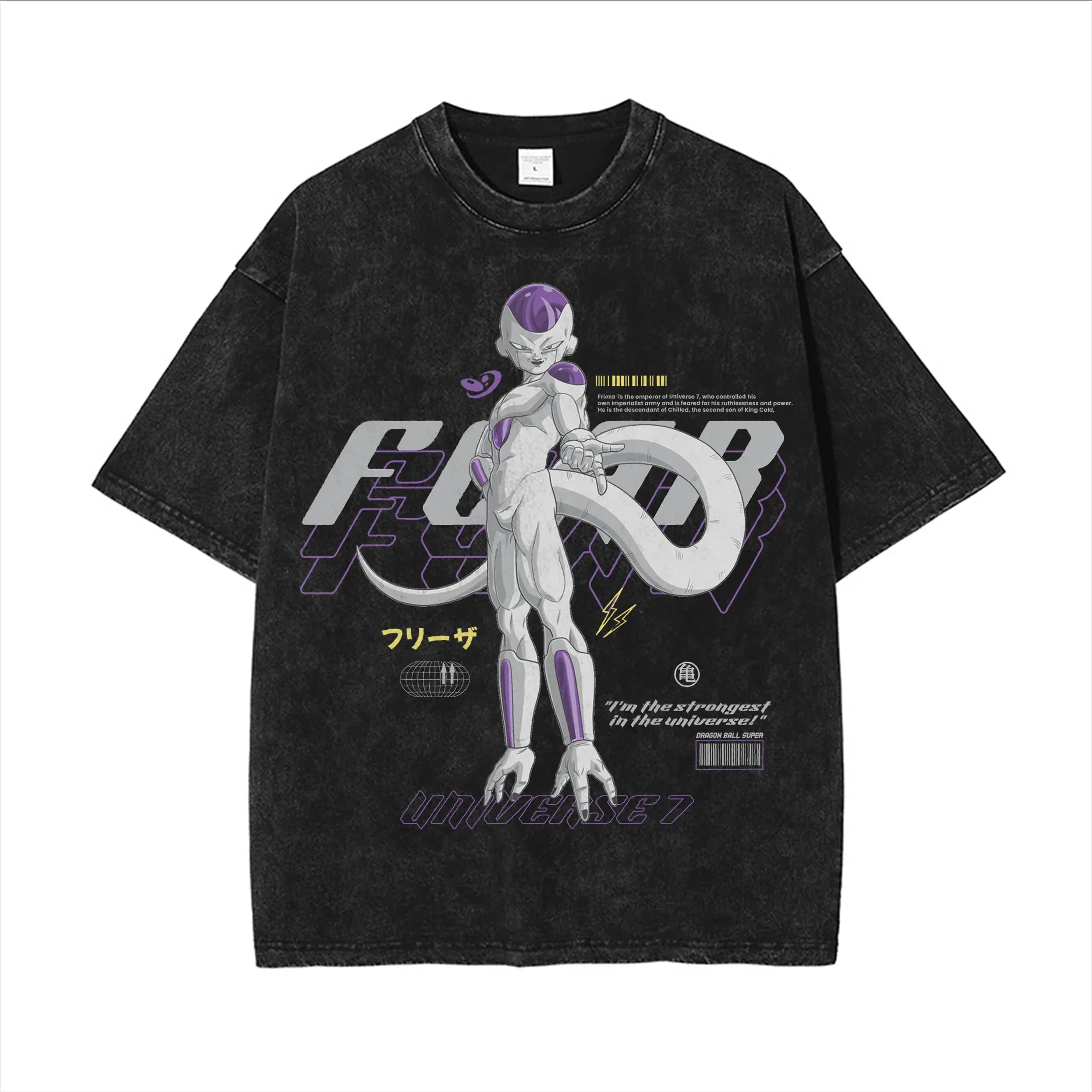 T-shirt Vintage Lavata Estiva Dragon Ball 100% Cotone Stampa Grafica Unisex Casual Streetwear