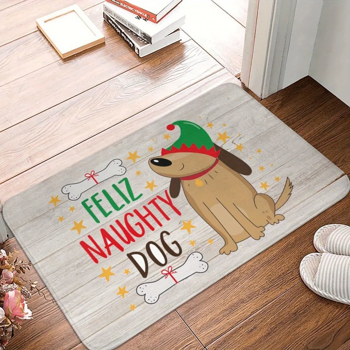 Holiday Welcome Mat Bathroom Door Mat Rectangular Black Area Rugs Home Entrance Bedroom Kitchen Floor Mat