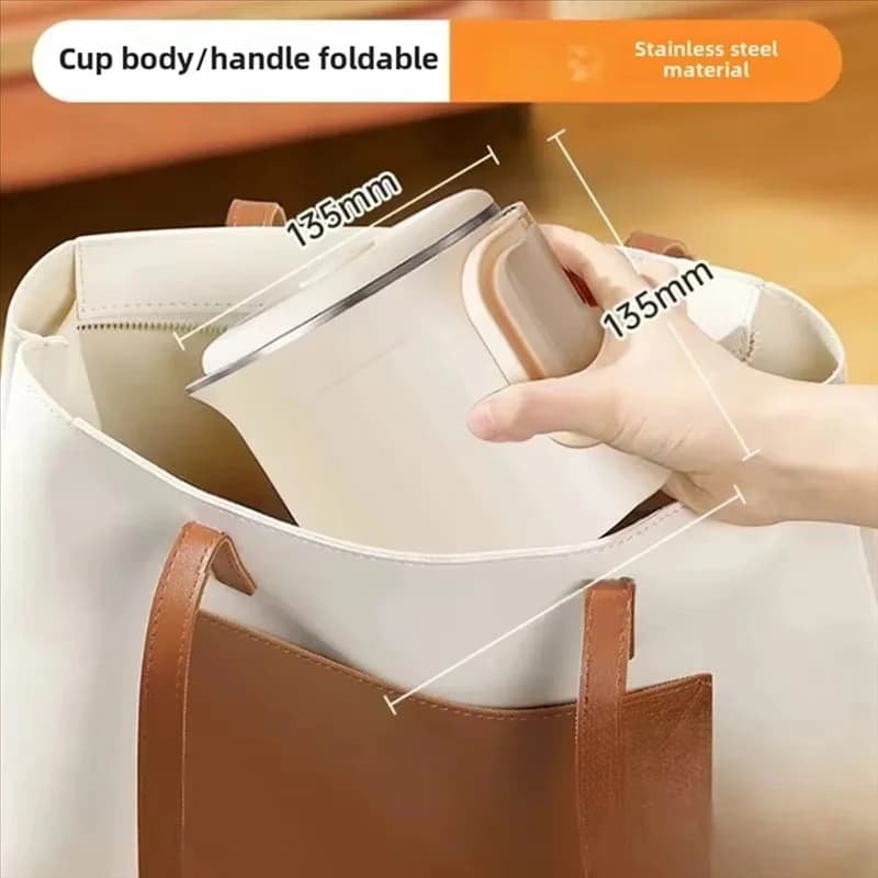 SHGO-Mini Bollitore Bollitore da viaggio pieghevole portatile in acciaio inossidabile Bollitore elettrico per acqua facile da riporre Bollitore domestico