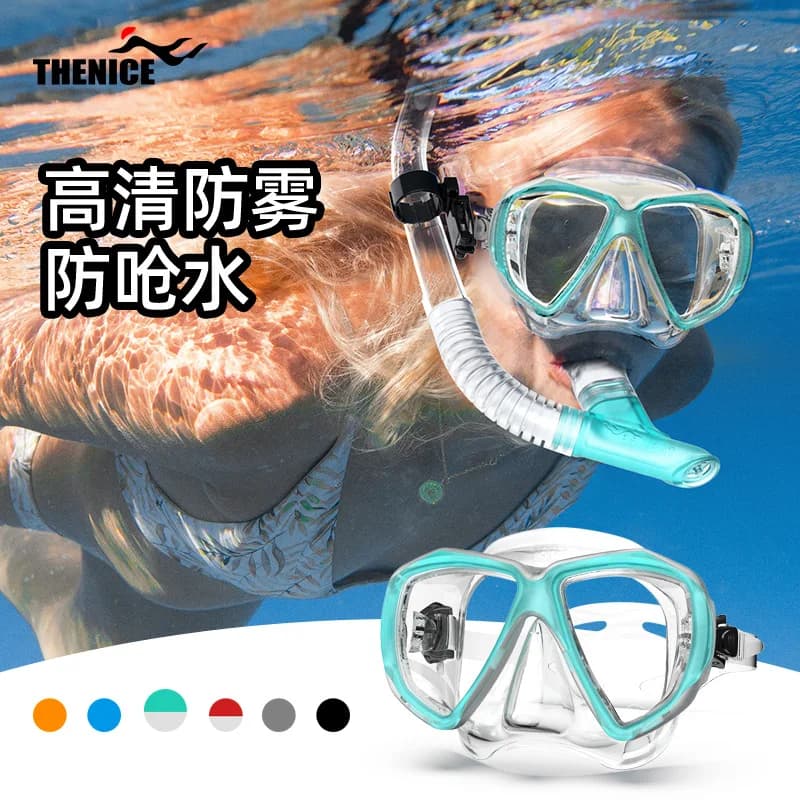 Snorkeling Nose protection for deep dives Double mask Waterproof swimwear with large anti-fog mount