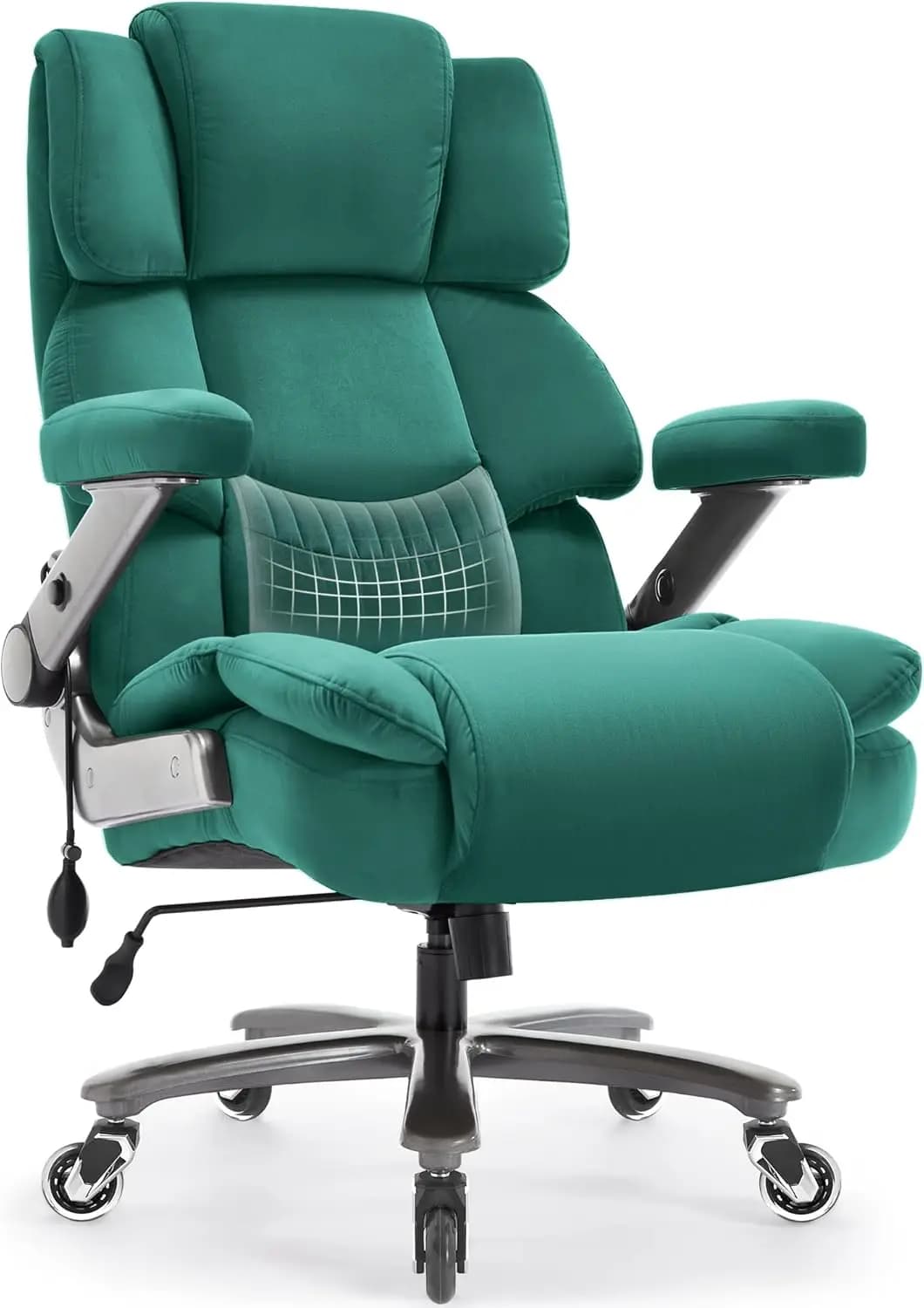 Sedie da Ufficio in Tessuto per Persone Alte e Robuste, Sedia da Computer con Schienale Alto Extra Largo e Supporto Lombare Regolabile