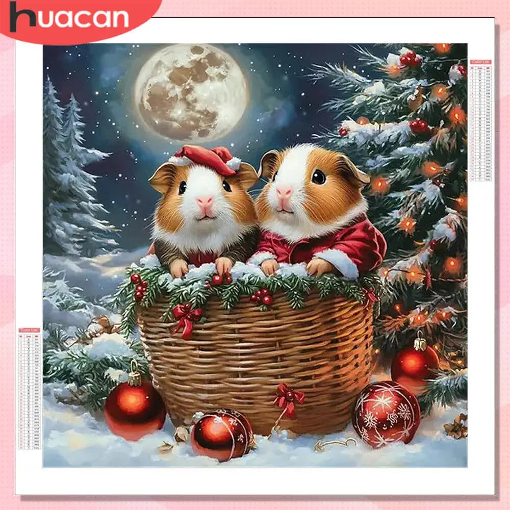 HUACAN Pittura Diamante Mouse Animale Kit Completo Decorazione Della Parete Diamante Mosaico Inverno Punto Croce Strass