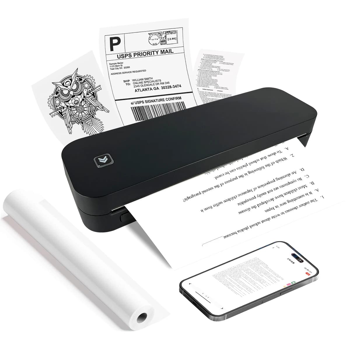 Stampante termica A4 203 DPI Stampante per documenti fotografici tascabili Bluetooth Memo Note Stampa tatuaggi Stampante termica senza inchiostro wireless