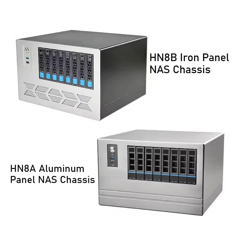 Case NAS a 8 Bay con Hot Swap, Chassis Server MATX, Supporto FLEX PSU, USB-C, per Cloud Storage Domestico