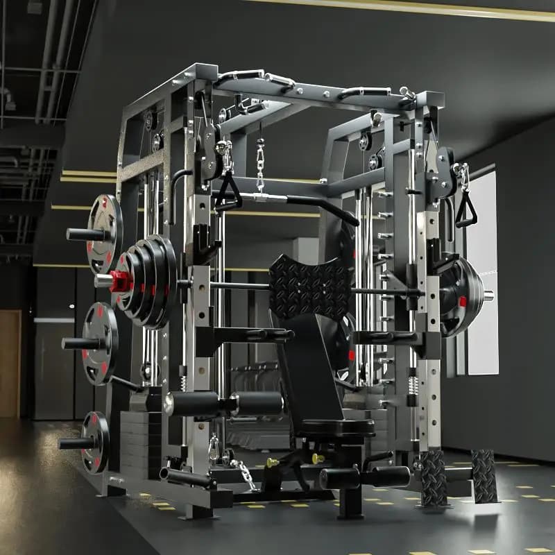 Smith Commercial Machine Set with 130kg Counterweights + 100kg Weight Plates + Bench, Domicile Delivery, Including Taxes