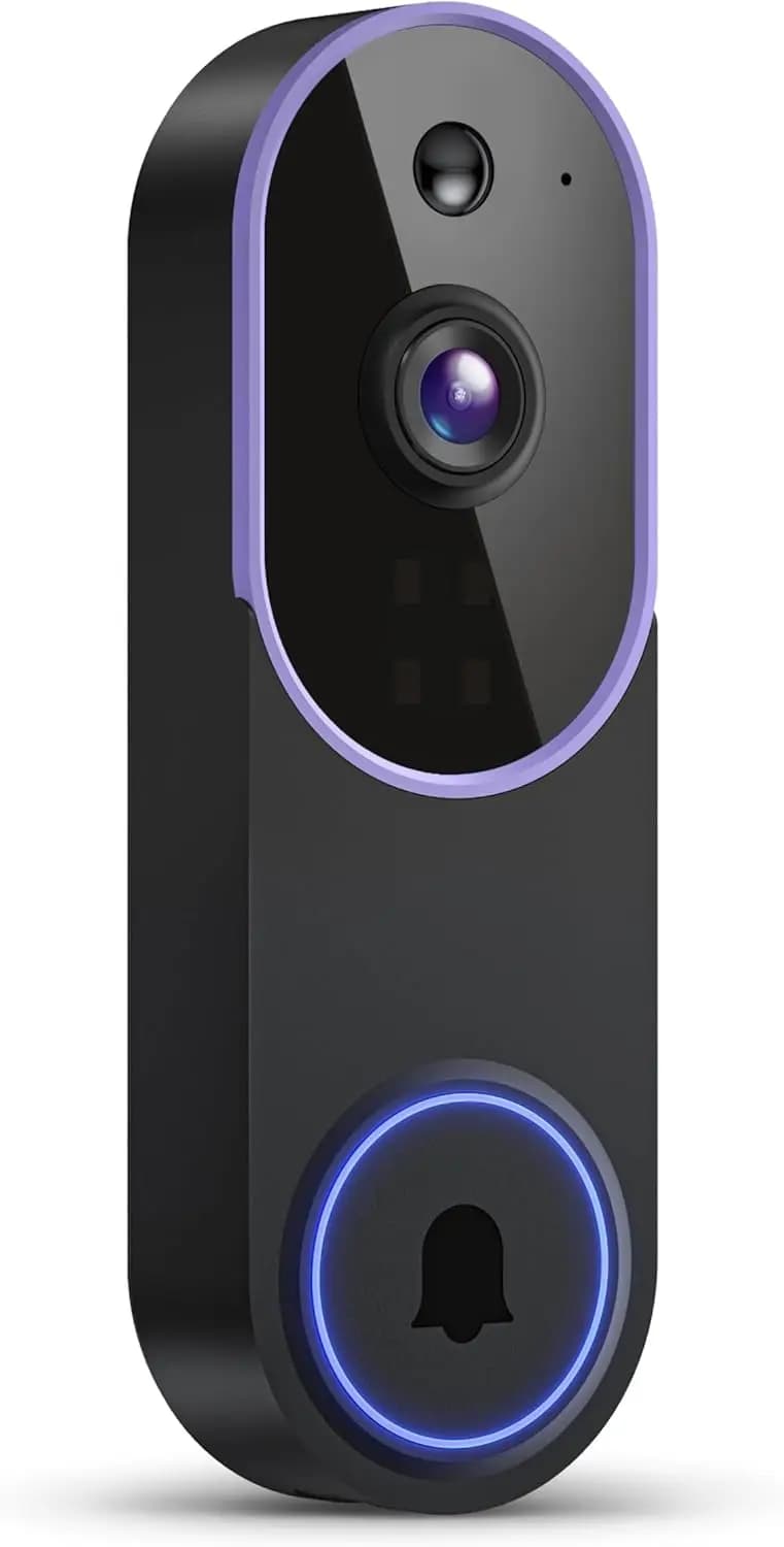 Campanello Video Intelligente con Rilevamento di Movimento, Visione Notturna, Archiviazione Cloud, Comunicazione Bidirezionale, Alimentato a Batteria per Sicurezza Domestica