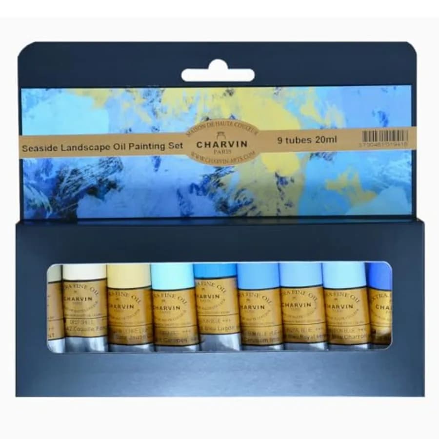Extra Fine Professional Oil Paint Set for Artists, Shades of Blue - Bonjour Set of 9, 20 ml Tubes, Finely Milled, Non-Yellowing