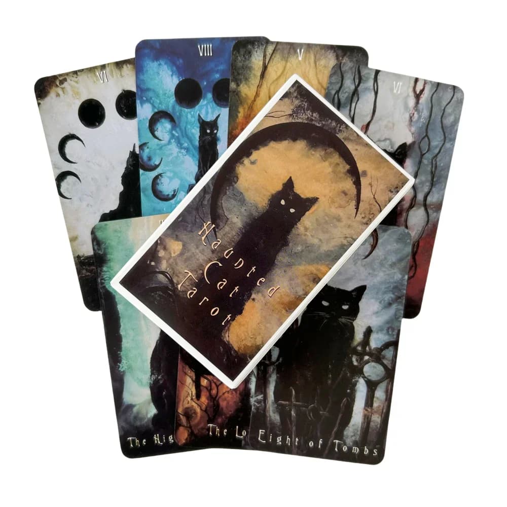 Carte dei Tarocchi Haunted Cat, un mazzo da 78 carte, edizione Oracle English Visions Divination, giochi da tavolo