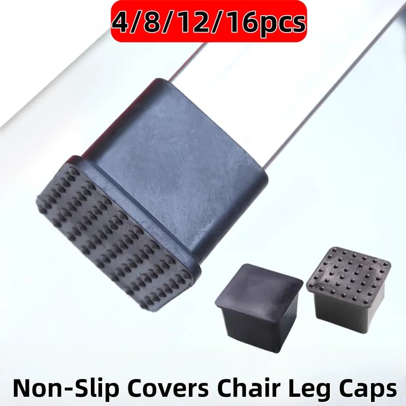 4-16 pieces anti slip caps for the legs of the square rubber chair foot cover of the floor table socks plugs for tubes leveling feet for furniture floor protections