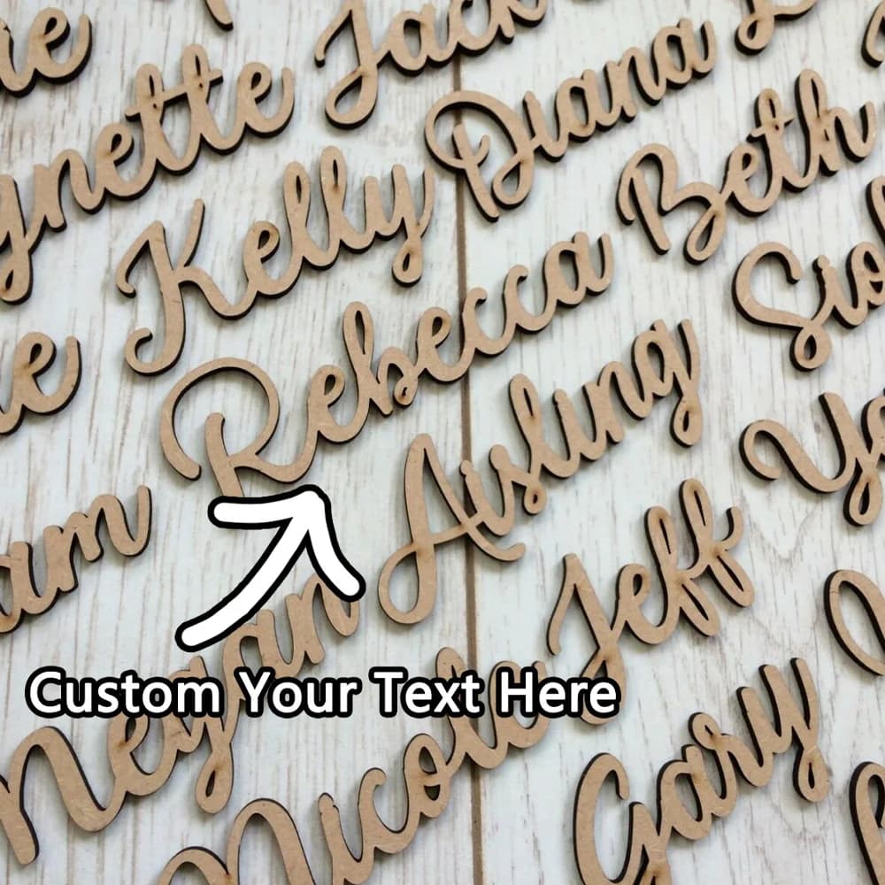 1 custom wooden seat ticket: custom engraved name, minimalist design, DIY, laser engraved, ideal for weddings/dinners and E