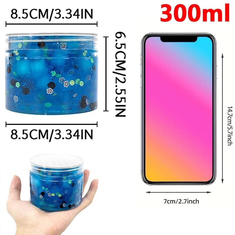Premade Crunchy Slime Kit 70/300ml Large Capacity Super Soft Non-Sticky Crystal Jelly Cube Party Favor Giftseer