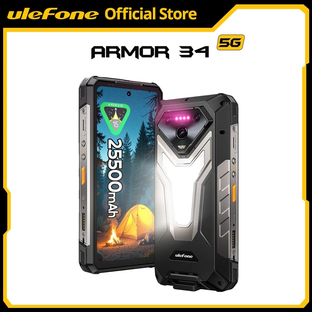 【Estreno mondiale】 Telefono robusto Ulefone Armor 34 5G AI 25500 mAh Fino a 32 GB + 512 GB 120 Hz 6,95" NFC Android 15 Smartphon