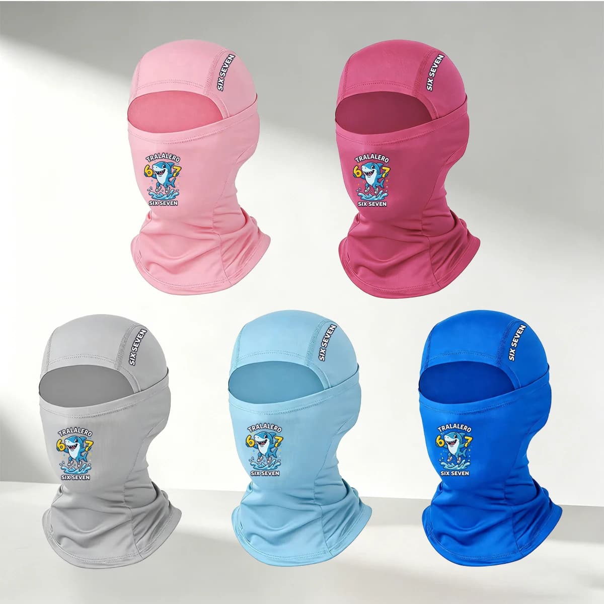1/2/3/4/5 PC Cute Shark 67 print, copricollo traspirante per tutto il viso, leggero ed elasticizzato sia per uomini che per donne