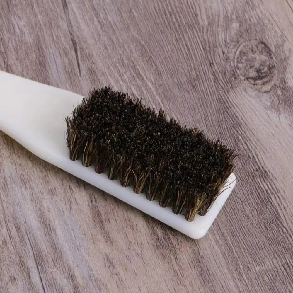 Spazzola per scarpe in pelo di cinghiale naturale, spazzola per la pulizia degli interni con manico lungo, spazzola per interni auto a setole morbide, strumento per la pulizia e la cura dell'auto.