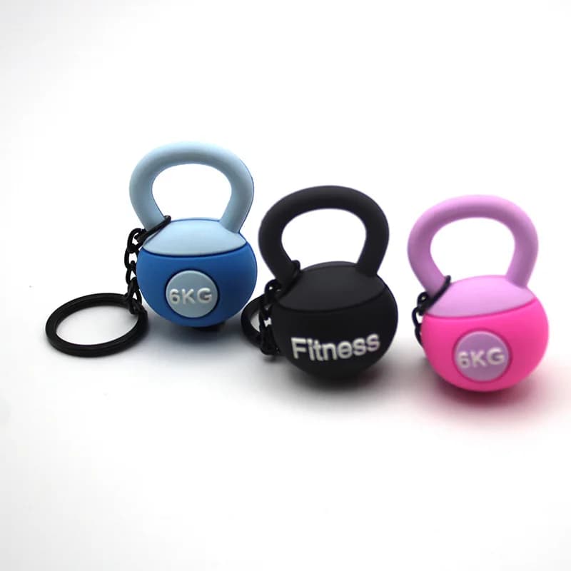Kettlebell 3D Keychain for Women Keychain Cute Keychain for Car Sports Keychain PVC Keychain Pendant Bag