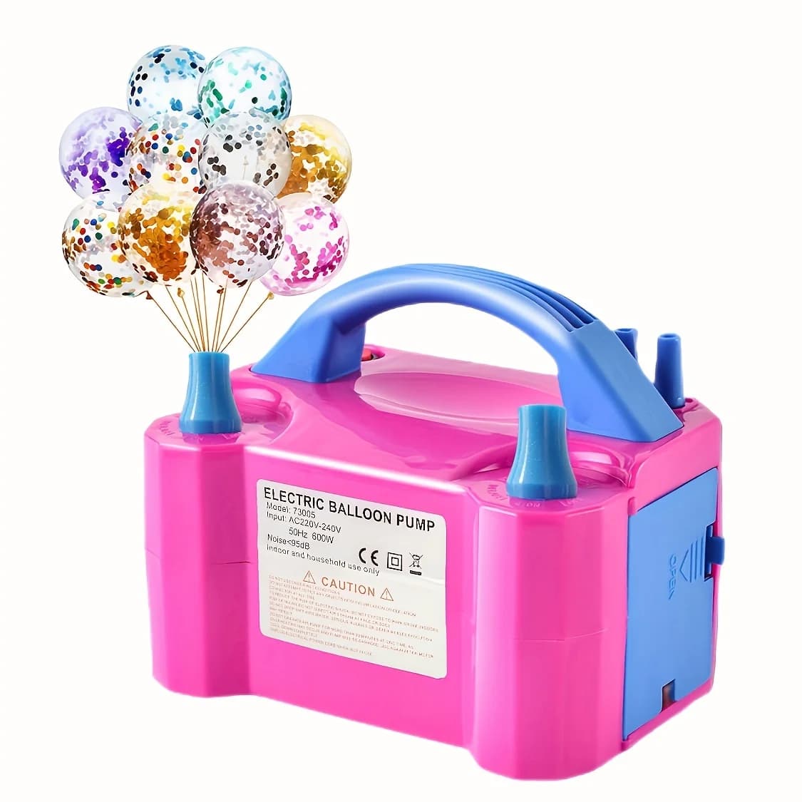 Pompa elettrica portatile per palloncini - Gonfiatore per palloncini AC 110 V-120 V 600 W con doppio ugello e 2 strumenti per legare Decorazione per feste