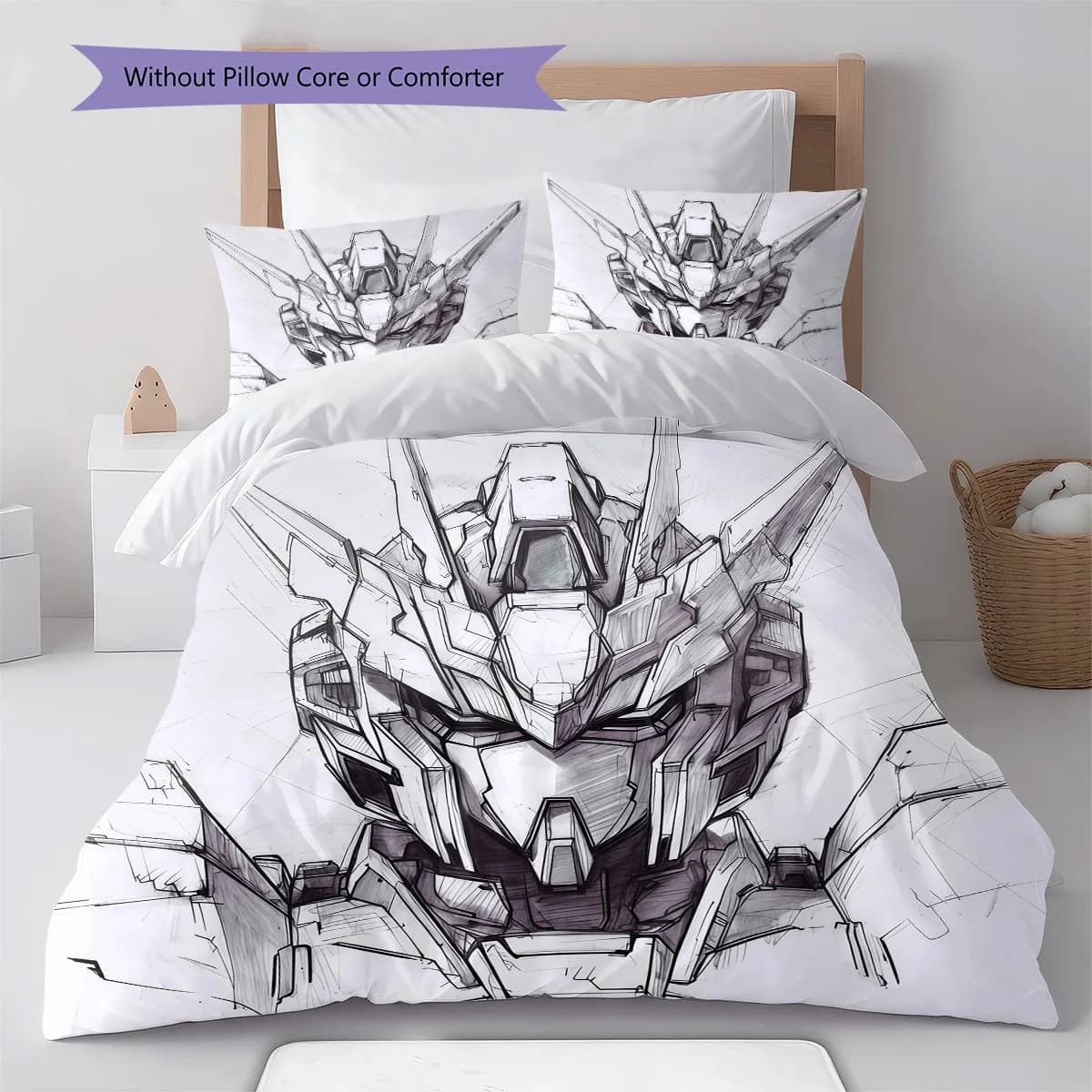 Gundam Group Battle Scene Bedding Set Anime Duvet Cover Polyester Soft Comforter Twin Queen King -QJY