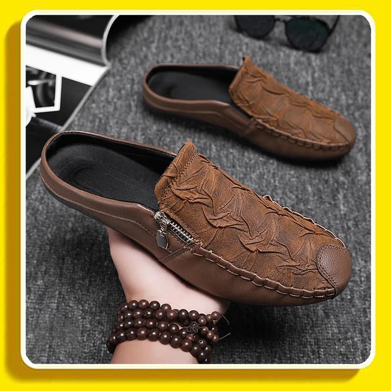 Ultra Light Daily Retro Men Slip Slides Breathable Interior, Traction Anti Slip Sole Fits Home and Commuter Walking Scenes