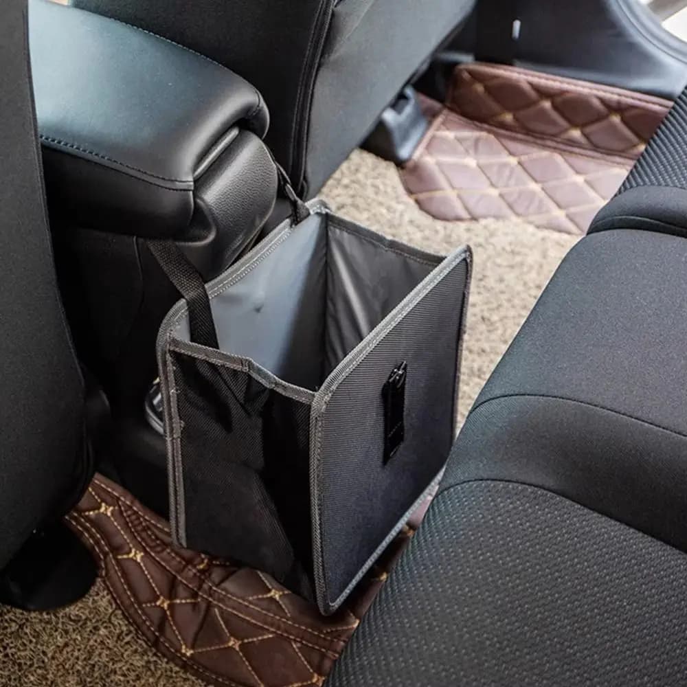 Oxford Cloth Foldable Car Trash Can with Adjustable Strap Storage Case Hanging Garbage Basket Waterproof Portable