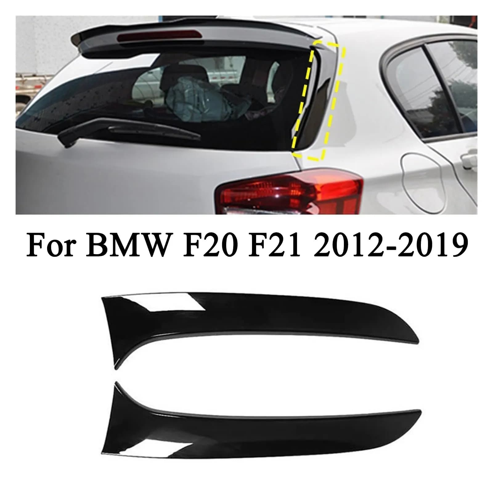 For BMW 1 Series F20 F21 116d 120i 118i M140i M135i Car Rear Window Side Splitter Trunk Diffuser Canards Spoiler ABS 2012-2019