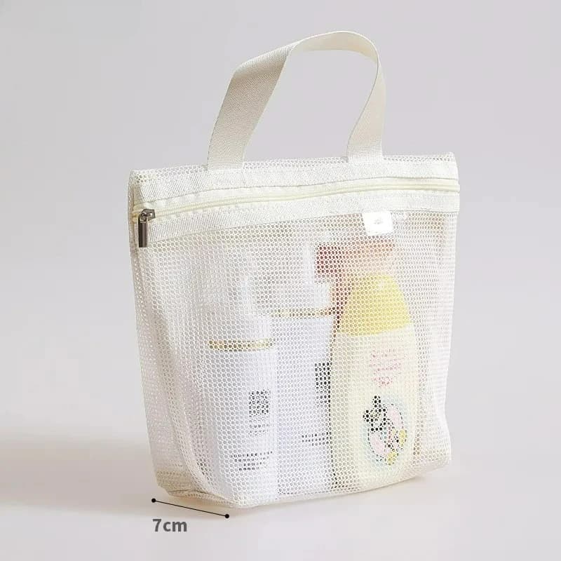 Borse portaoggetti in rete per trucchi e articoli da toilette, organizer portatile da viaggio per doccia e articoli da bagno, custodia organizer da appendere