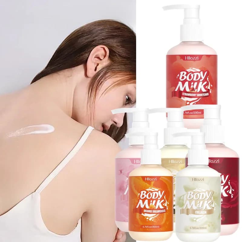 Lozione Corpo Setosa 200ml, Crema Idratante Profonda, Profumata all'Arancia con Collagene e Fragranza Fruttata