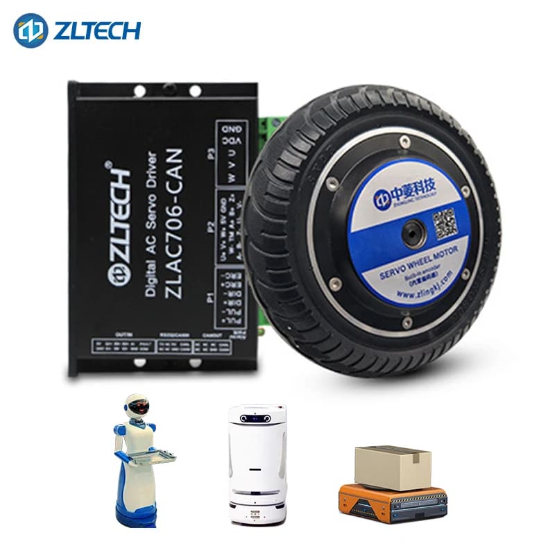 8 inch 600 rpm low speed wheel hub motor kit with encoder Robot innovation hub 48V robot motor for robot vacuum cleaner