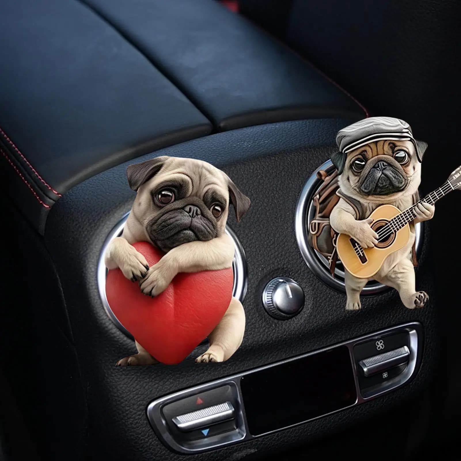 Car Deodorant Decorative fragrance Automatic scent diffuser made of acrylic dog 2D 6 pieces for road travel Travelers Berlina