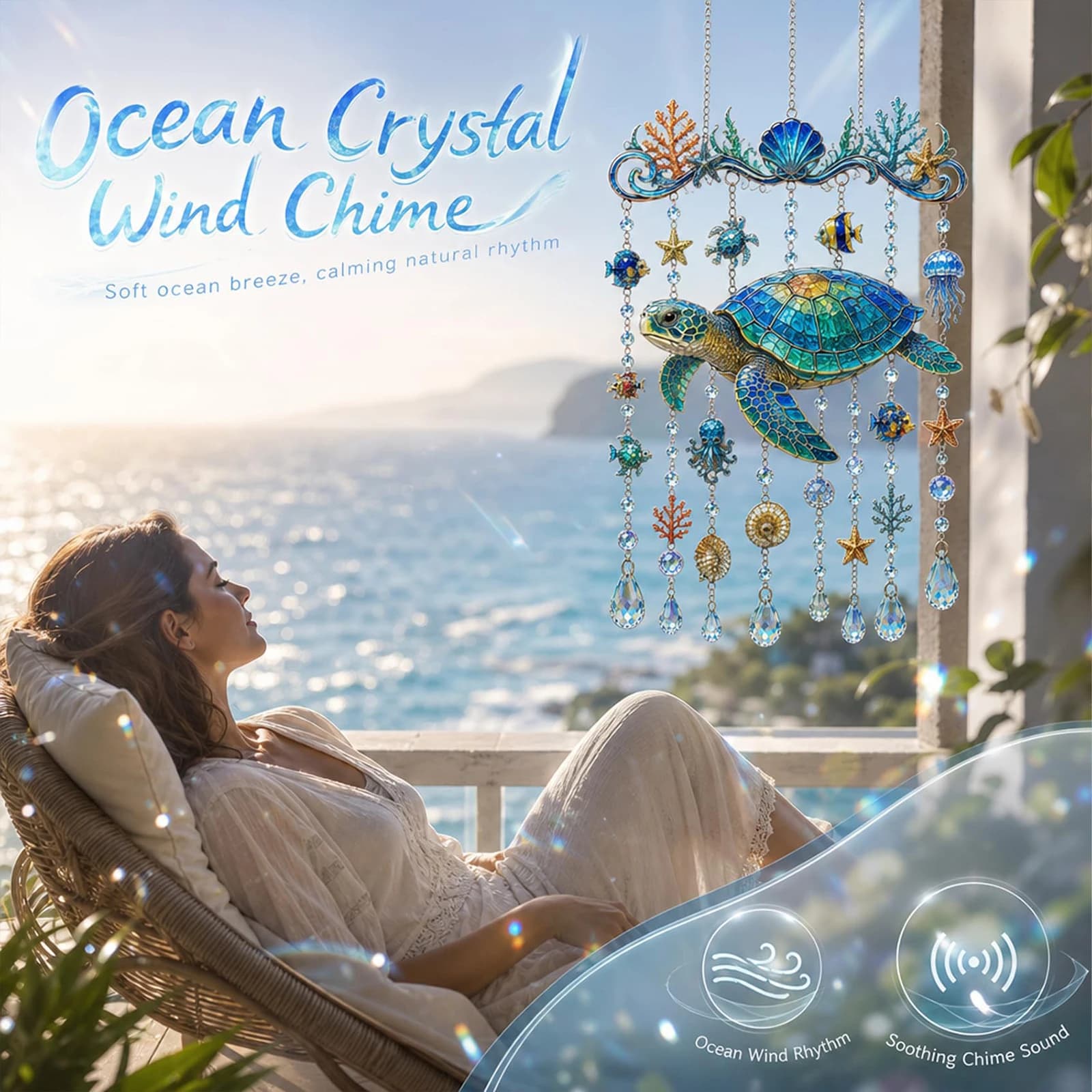 Metal Hanging Winds Chimes Graceful Animal Winds Chimes Memorial WindChimes for Women Mothers Day Birthday Memorial Gifts
