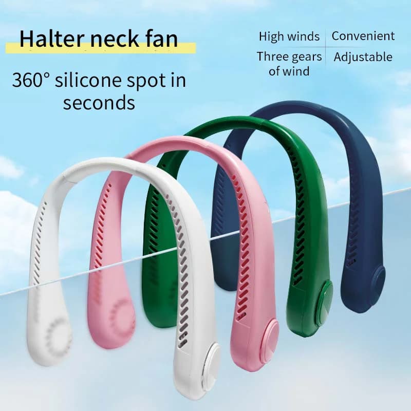 Ventilatore silenzioso portatile Ventilatore senza palette ricaricabile USB esterno MINI Cintura elettrica silenziosa per il collo Indossabile Raffreddamento rapido per dissipare il calore