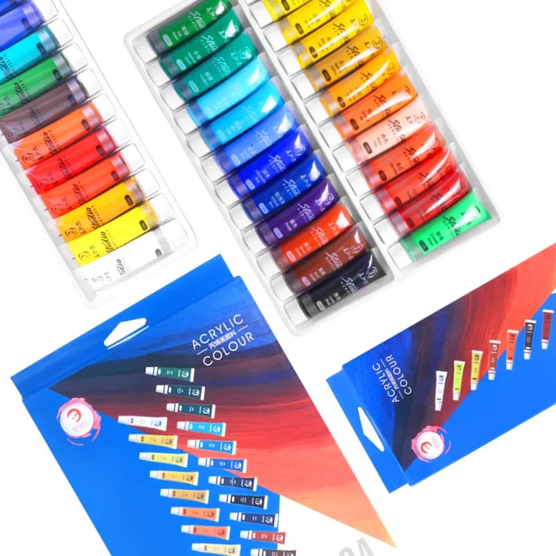 12/24 Colors Acrylic Paint Set, Multi-Surface Art Supplies for Canvas, , DIY Graffiti & Wall Painting Kit for Beginners & Artist