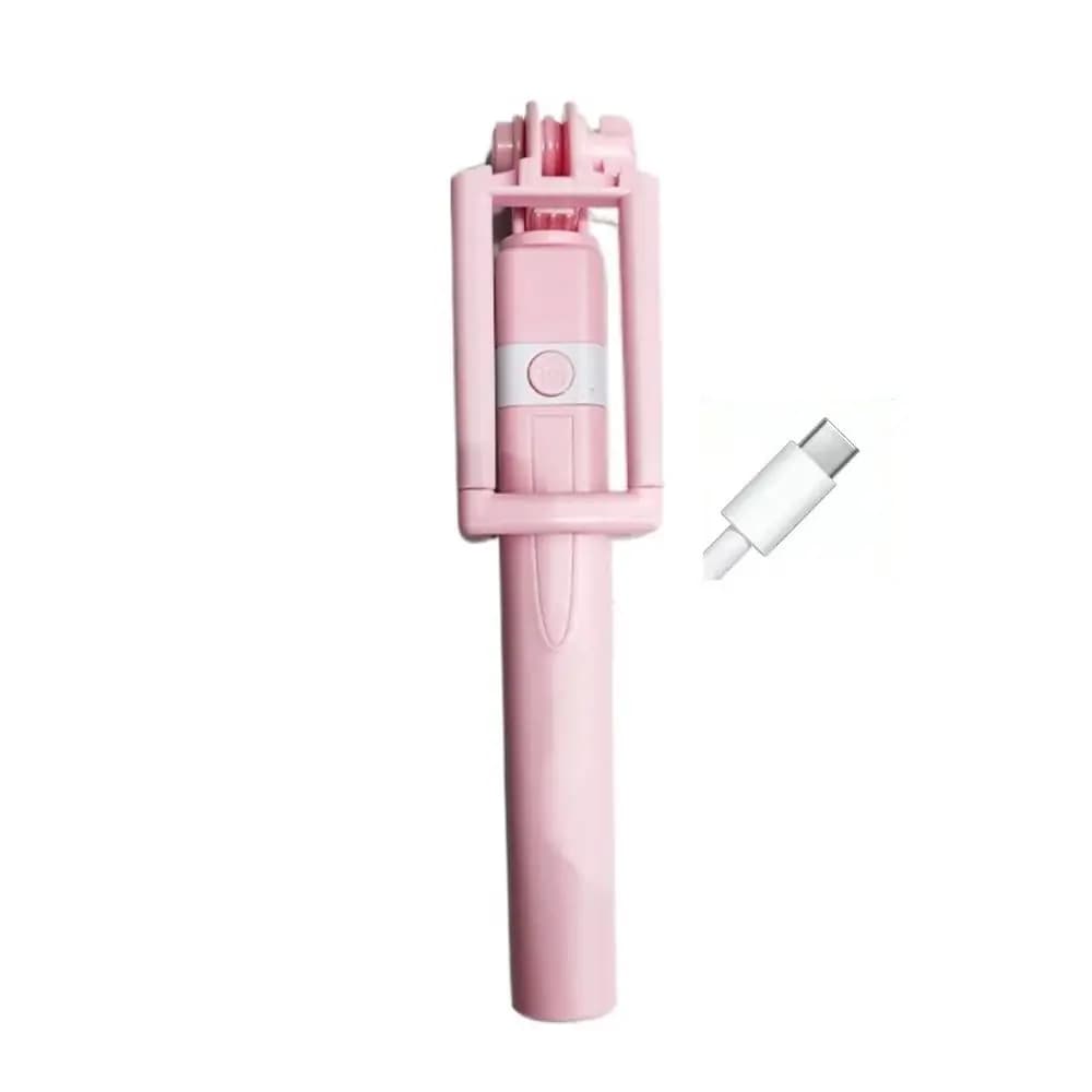 3.5mm Plug Mini Wire Controlled Selfie Stick Type-C Plug Retractable Portable Handheld Selfie Stick Mini Portable