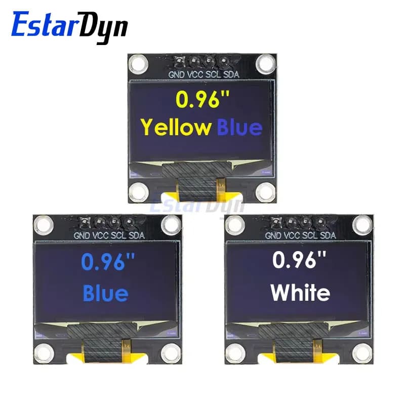 Estardyn DIYUSER 0.96 Inch OLED SSD1306 White/Blue/Yellow 128X64 IIC I2C Serial Display 12864 LCD Screen Board For