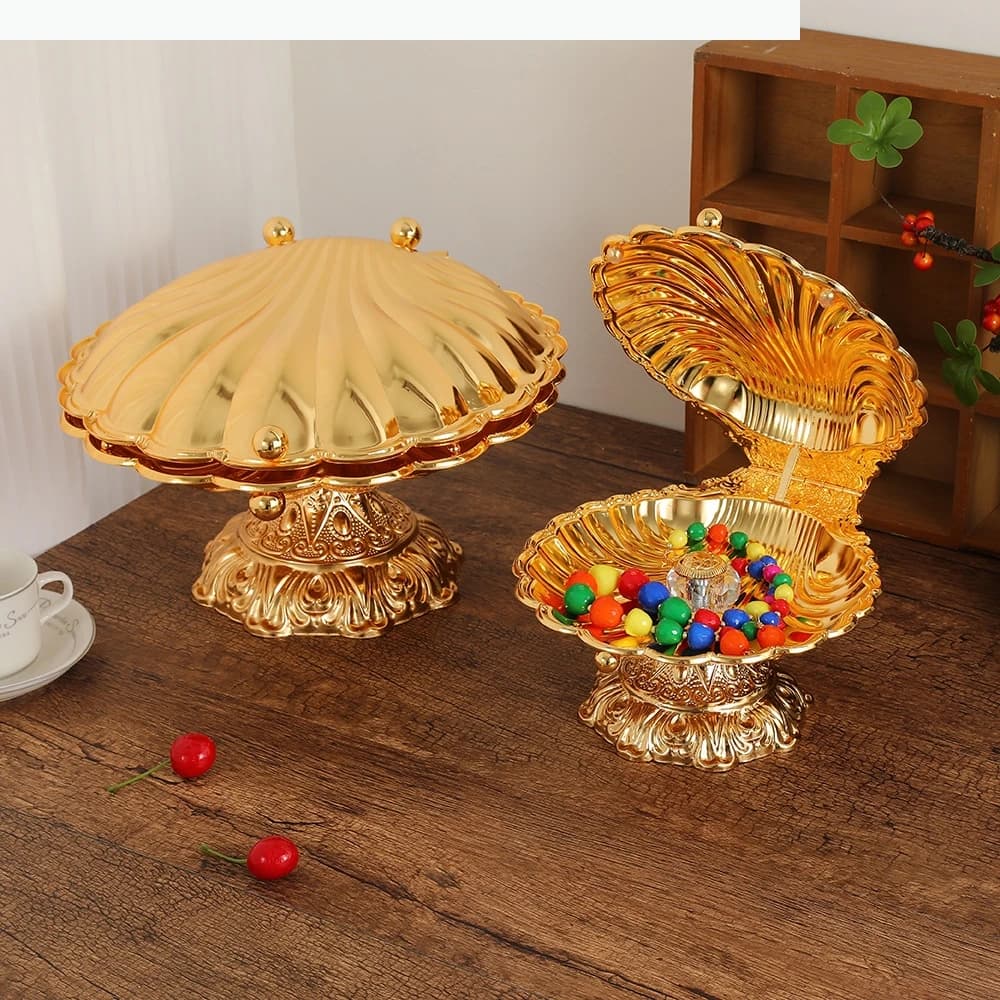 Piatto di frutta in lega di zinco frutta secca aperta piatto Dim Sum vassoio portaoggetti d'ingresso ornamenti per la decorazione della casa