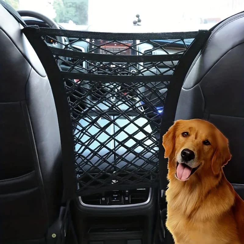 Tasca universale per rete per auto tra i sedili Organizzatore per rete per auto a 3 strati Schienale per seggiolino auto Borsa per rete elastica per riordino Barriera per rete per auto
