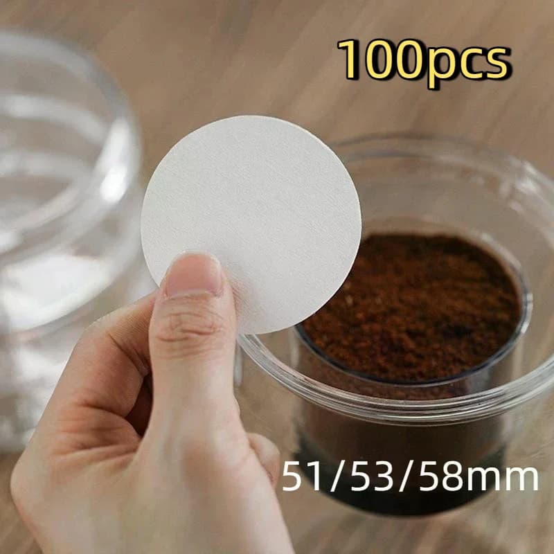 100Pcs Coffee Filter Paper for 51mm/53mm/58mm Disposable Home Handle Special Powder Filter Cafe Strainer Paper Coffee Maker Tool