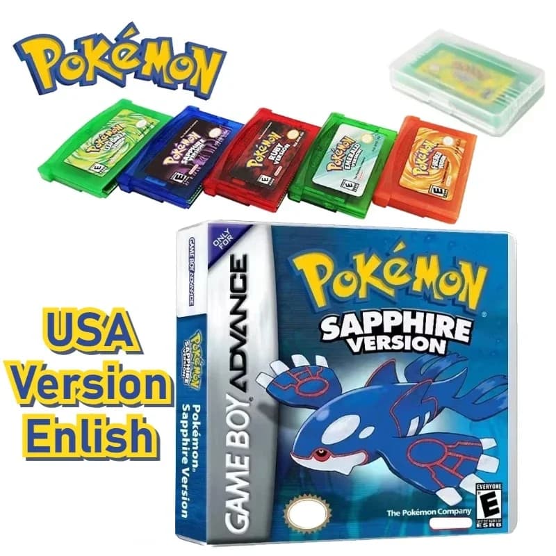 Nuova Serie Pokémon 2025: Gioco GBA Edizione 5° Anniversario (Jade, Red, Leafgreen, Ruby, Sapphire), Cartuccia Videogioco 32-bit, Senza Manuale