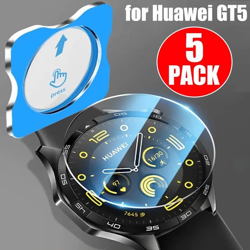 5-1PACK Vetro Temperato per Huawei Watch GT 5 46MM 41MM One-Click Easy Install Strumento Protezione Dello Schermo per Huawei Watch GT5 46/41MM