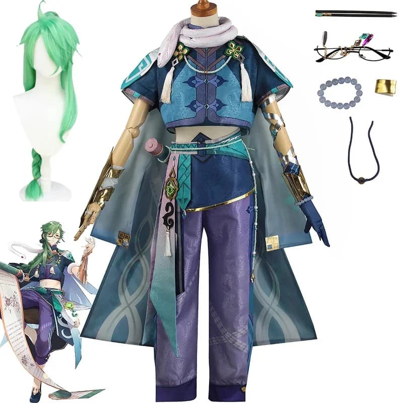 Baizhu Gioco Cosplay Costume Parrucca Cosplay Anime Fugue Vestito da festa di Halloween