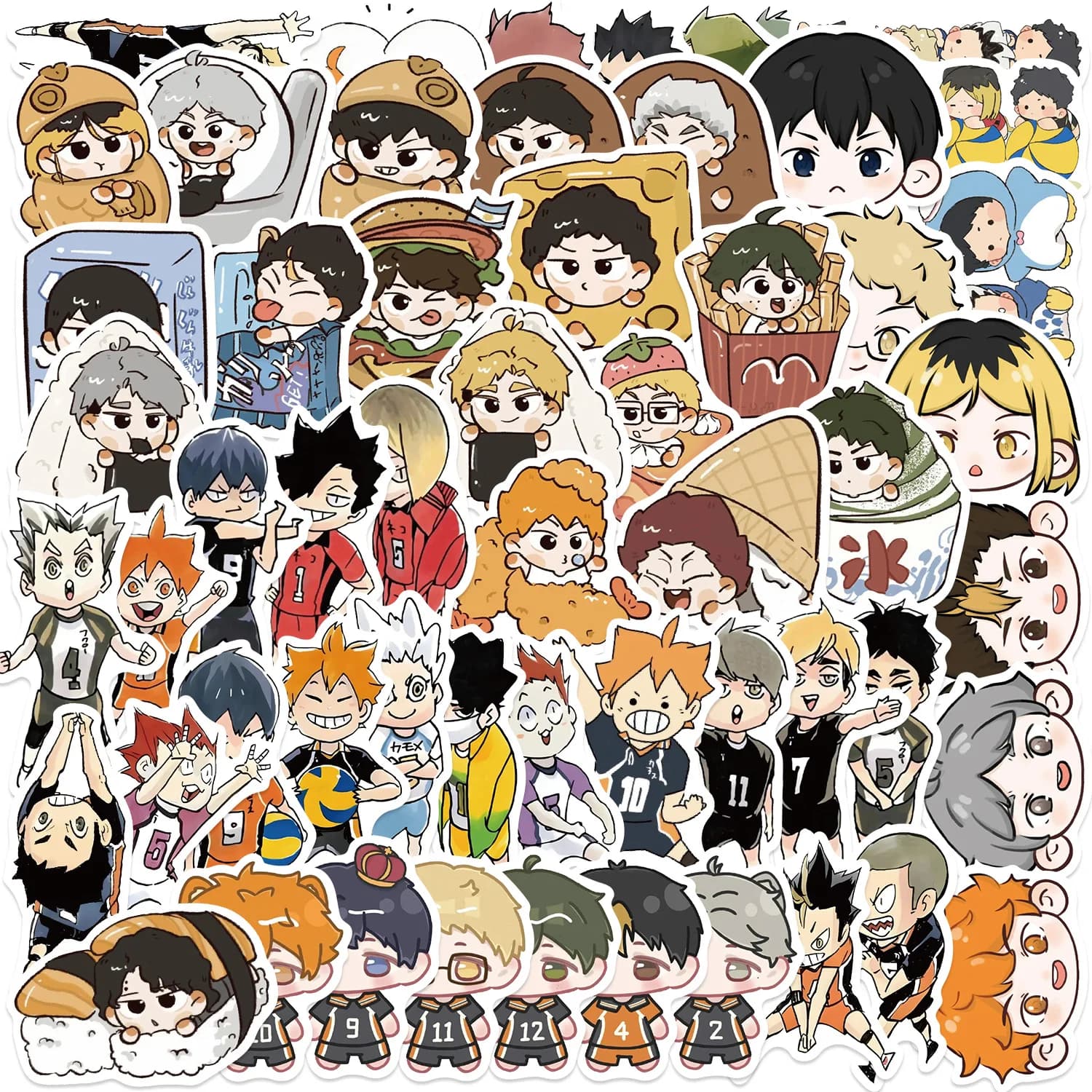 50 pezzi anime giapponesi Haikyu adesivi graffiti carini telefono fai da te chitarra laptop notebook valigia tazza adesivi impermeabili decalcomanie