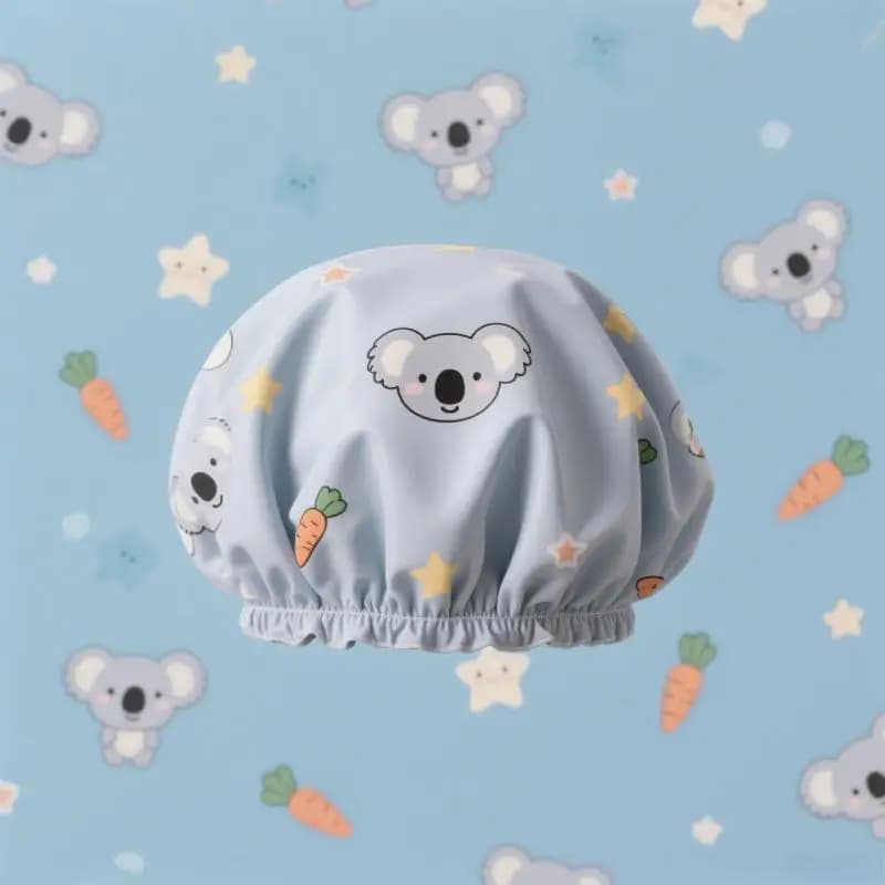 Nuovo Cuffia da Doccia per Donna, Impermeabile, con Elastico Largo, Riutilizzabile, Accessorio Bagno con Disegni di Gatti, Orsi e Cani