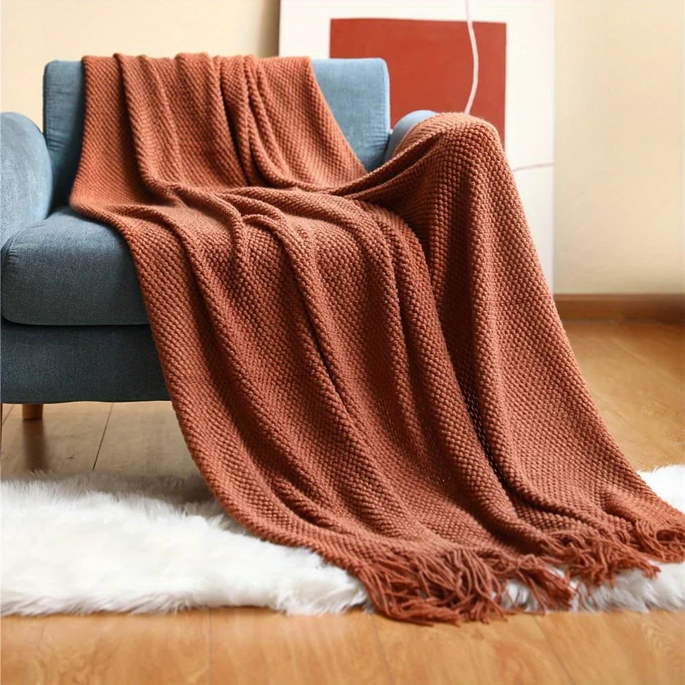 Light cover with 1 piece fringe texture, suitable for decoration of the sofa bed house