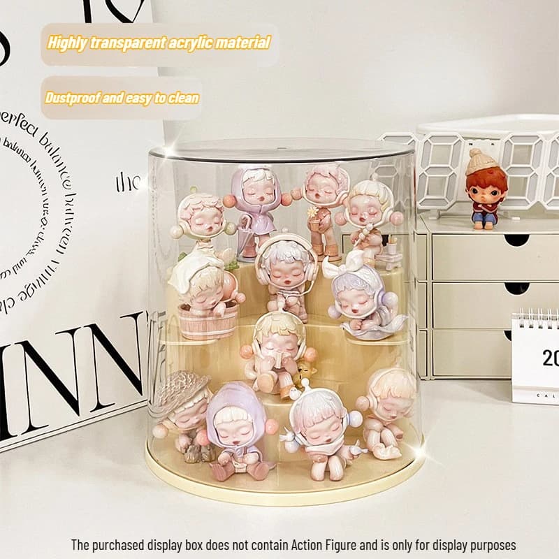 Acrylic Display Case for Action Figures Transparent Dust Organizer Box for Figures Stackable Blind Box Step Display
