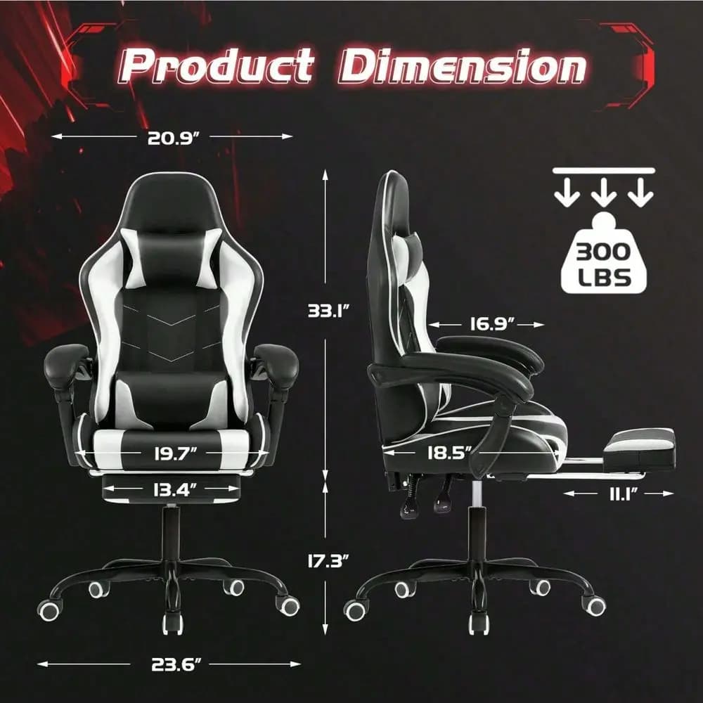Sedia da Gaming con Poggiapiedi, Design Ergonomico con Schienale Alto, Sedia da Ufficio per Computer