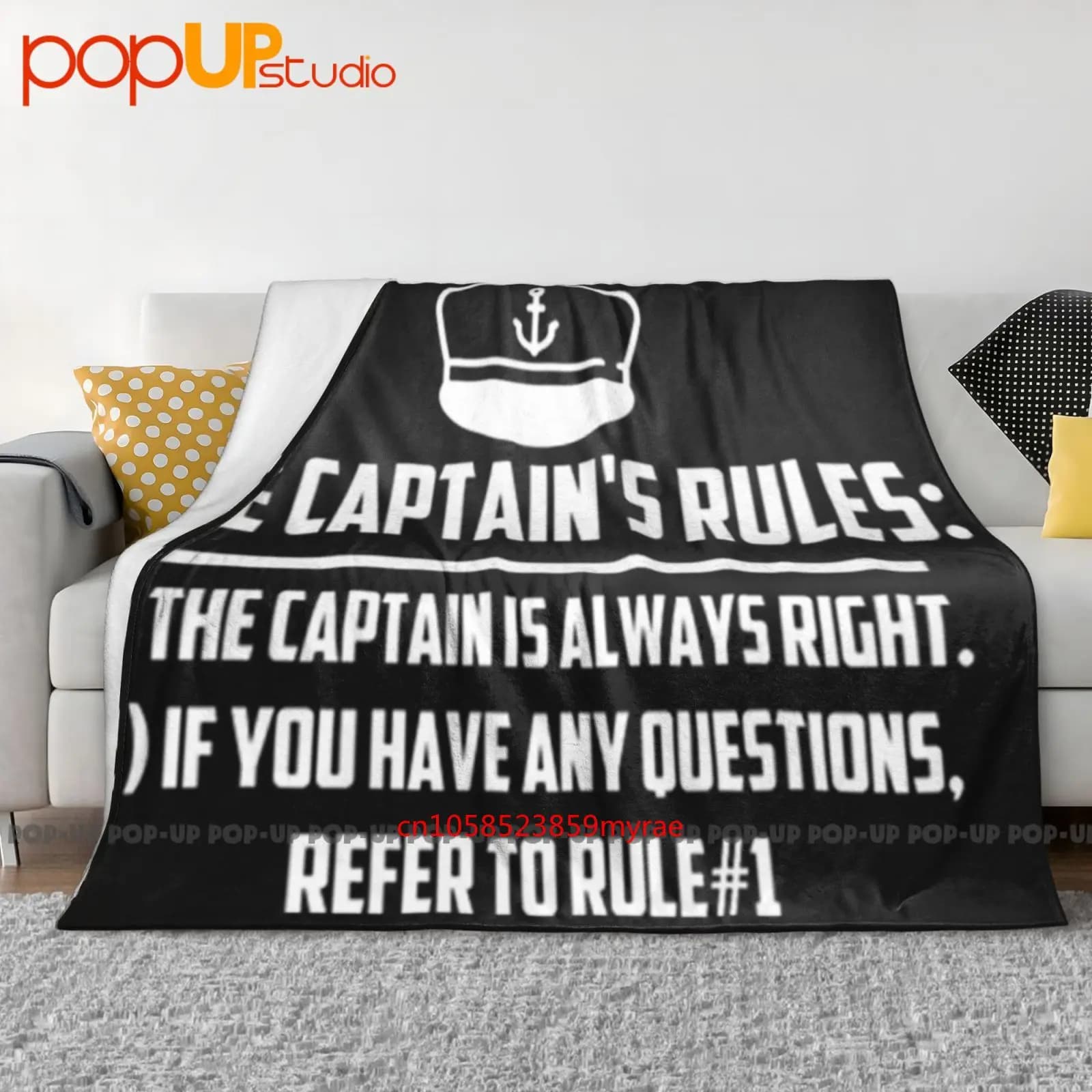 Captain Rules Boat Skipper Sail Yacht Funny Ultra-Soft Blanket Quilt Winter Sofa Cover Bed Covers