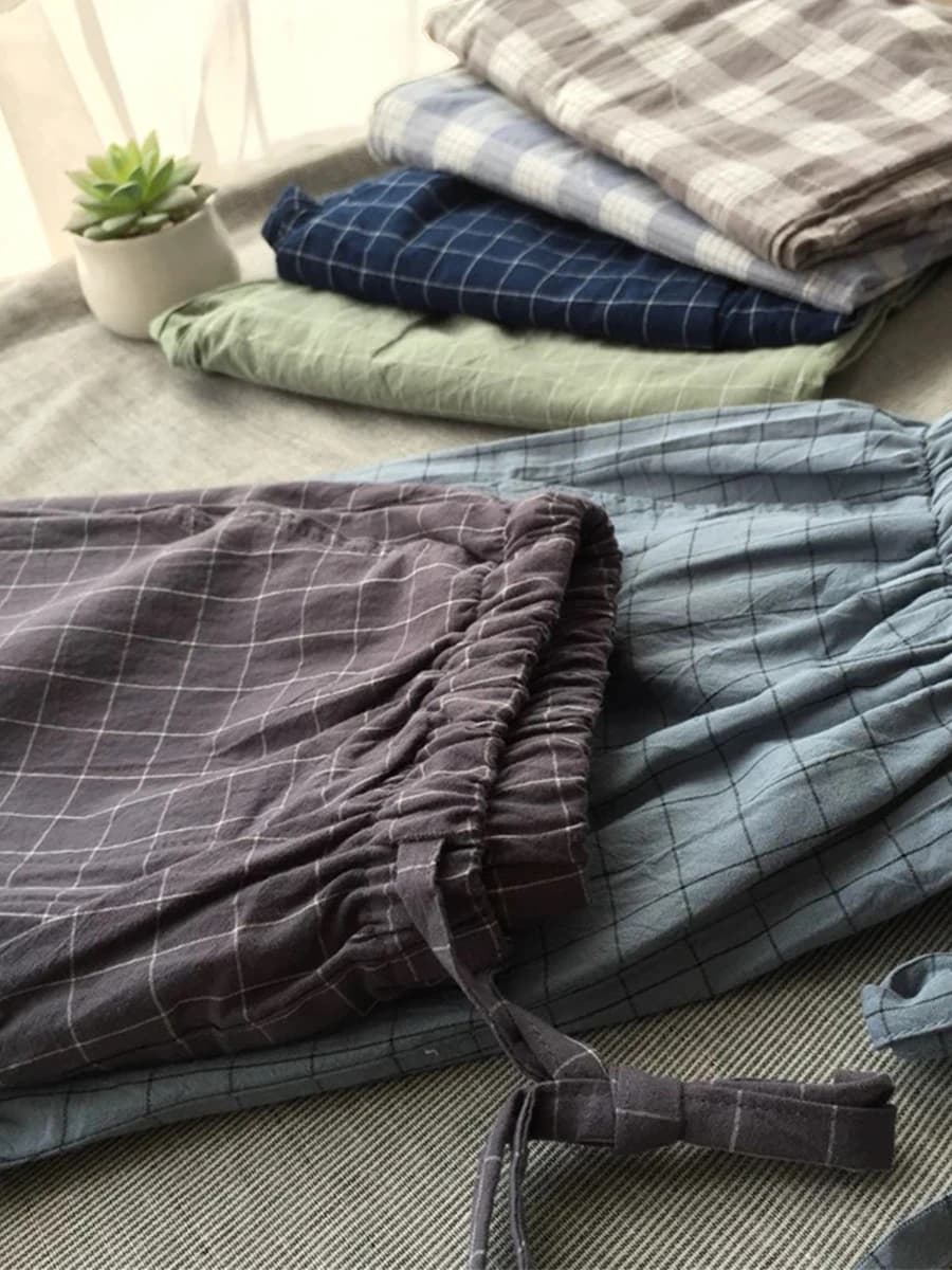 Men's pajamas pants can be worn outside in spring and autumn, simple men's home pants and casual large strong sizes