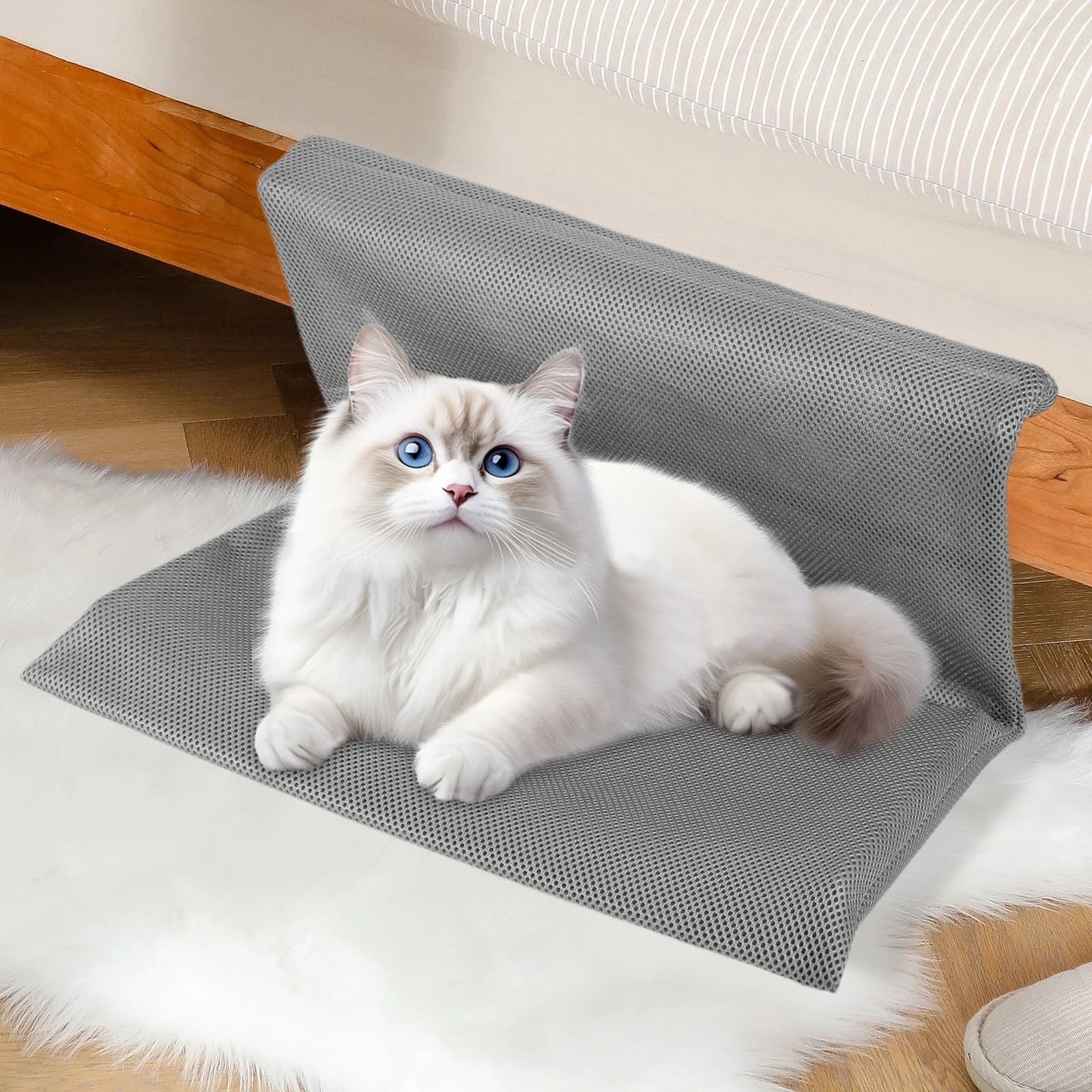 Cuccia sospesa per gatti, facile da installare, nido per gatti, letto per animali domestici, amaca a forma di L per gatti e gattini